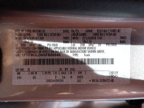 Used 2025 Ford F150 XLT w/ Equipment Group 302A MID AWD/4WD image 23