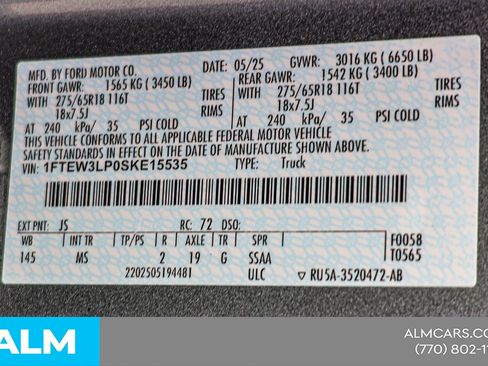 Used 2025 Ford F150 XLT w/ Equipment Group 301A Standard image 47