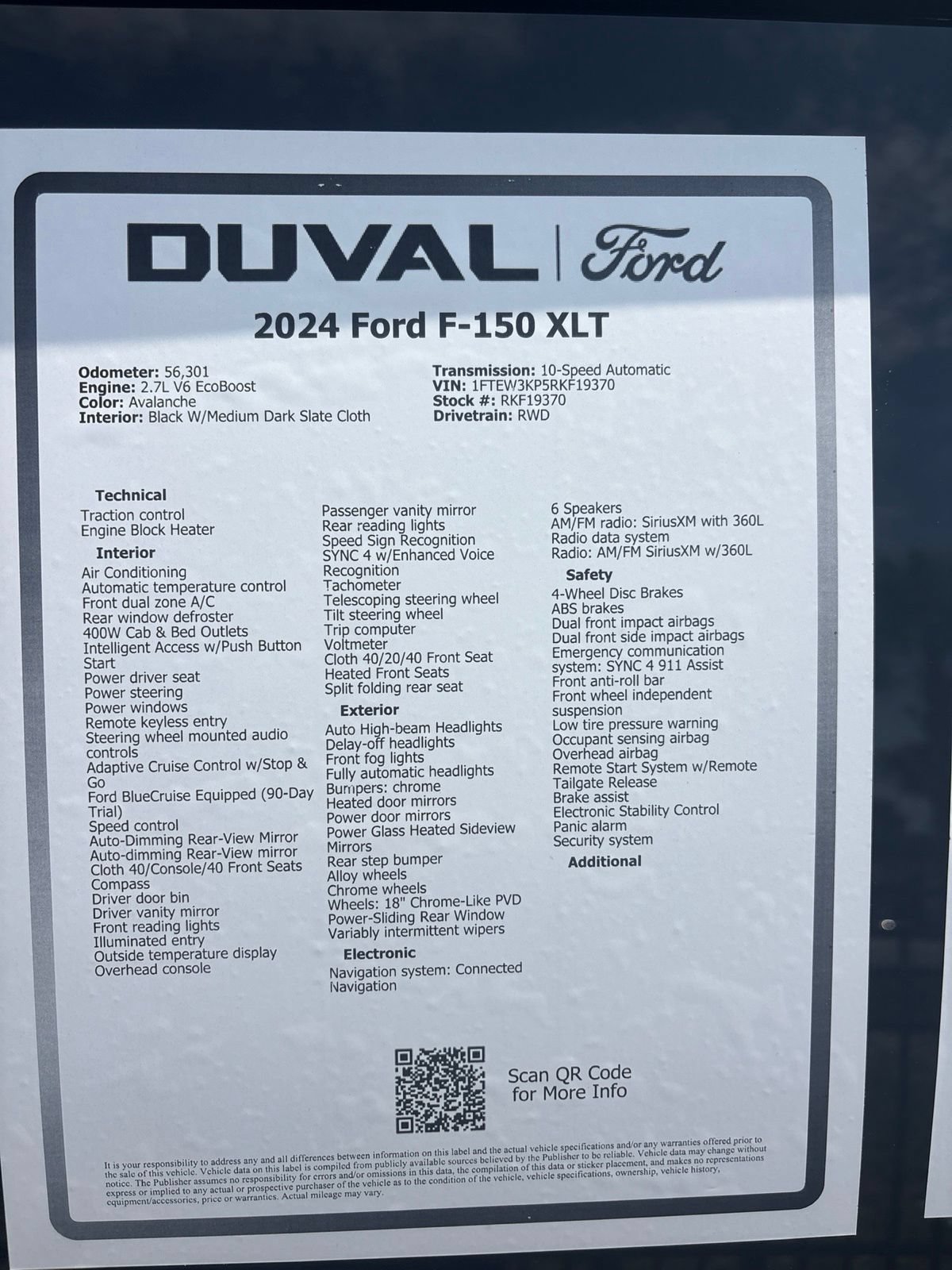 Used 2024 Ford F150 XLT w/ Equipment Group 302A MID RWD image 12