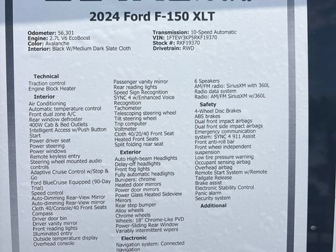 Used 2024 Ford F150 XLT w/ Equipment Group 302A MID RWD image 12