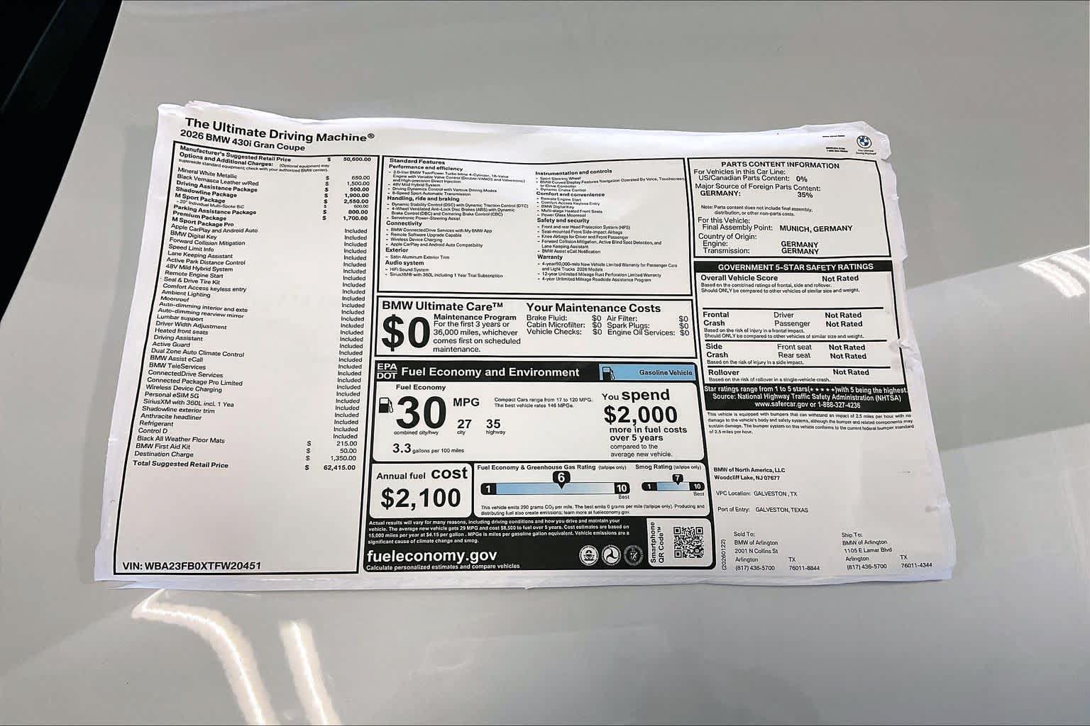 New 2026 BMW 430i w/ M Sport Package RWD image 19