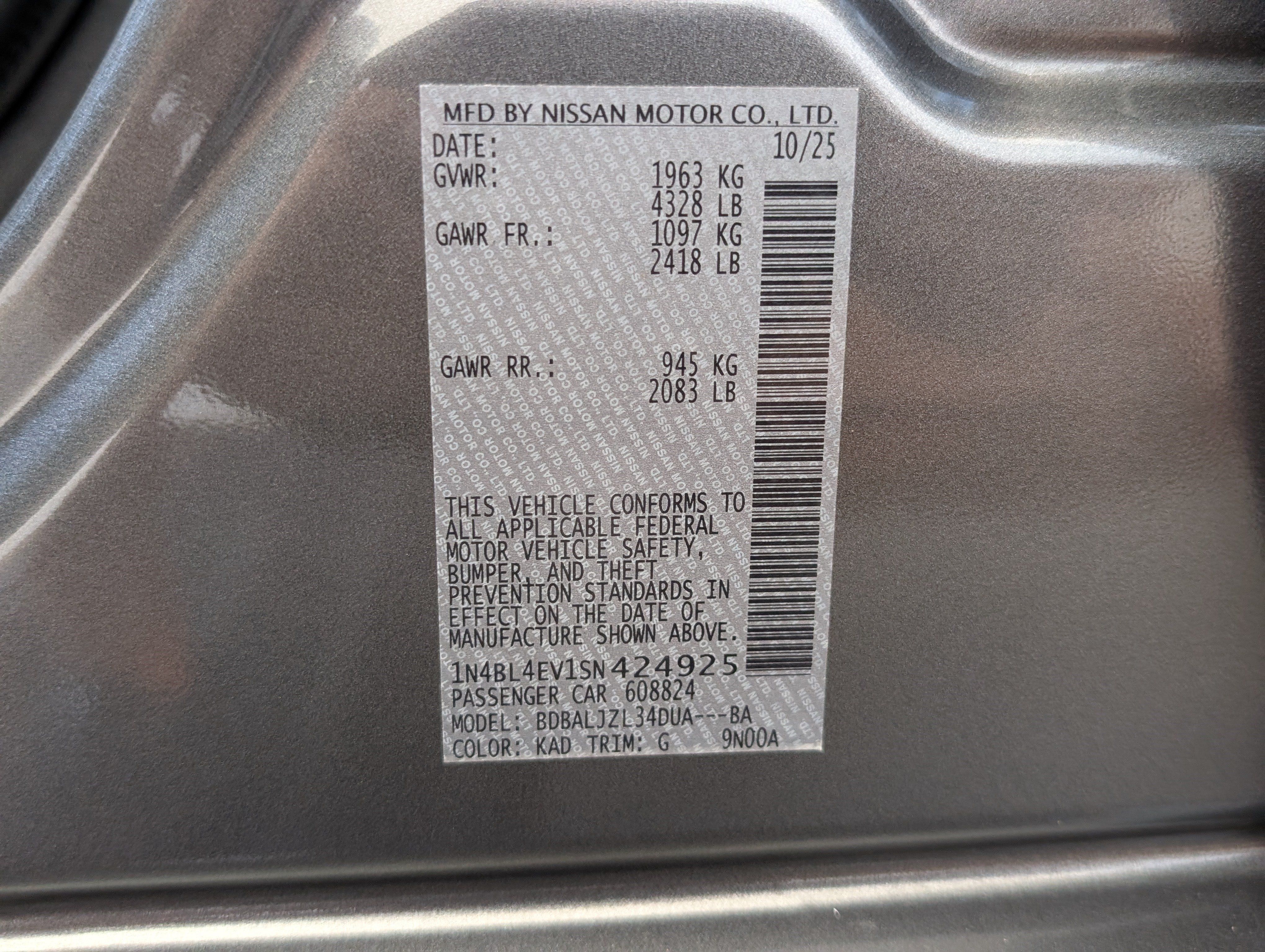Used 2025 Nissan Altima 2.5 SL FWD image 38