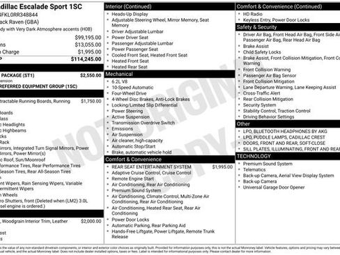 Used 2024 Cadillac Escalade Sport w/ Touring Package AWD/4WD image 2