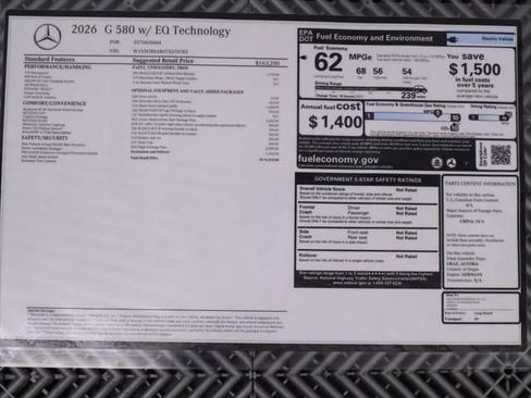 New 2026 Mercedes-Benz G 580 w/ EQ Technology image 9