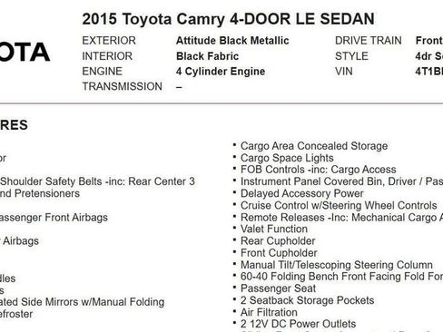 Used 2015 Toyota Camry LE image 16