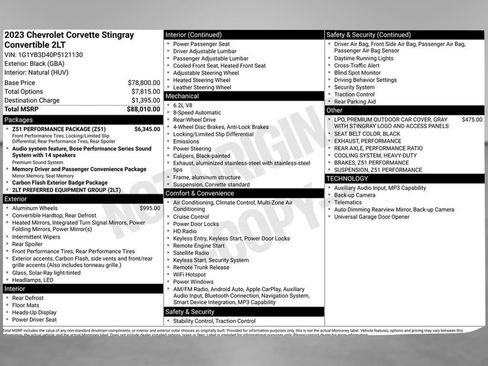 Used 2023 Chevrolet Corvette Stingray Preferred Conv w/ Z51 Performance Package image 4