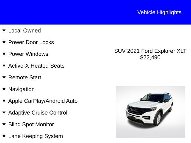 Used 2021 Ford Explorer XLT w/ Equipment Group 202A AWD/4WD image 2