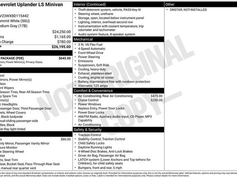 Used 2008 Chevrolet Uplander LS w/ Climate Package image 35