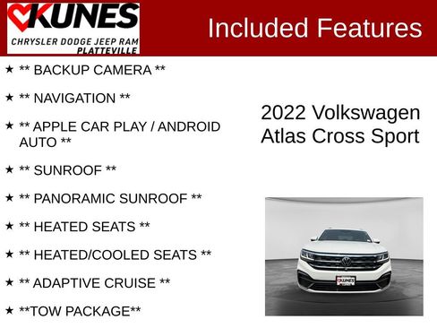 Used 2022 Volkswagen Atlas Cross Sport SEL Premium R-Line AWD/4WD image 2