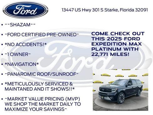 Certified 2025 Ford Expedition Max Platinum w/ Driver's Package AWD/4WD image 6