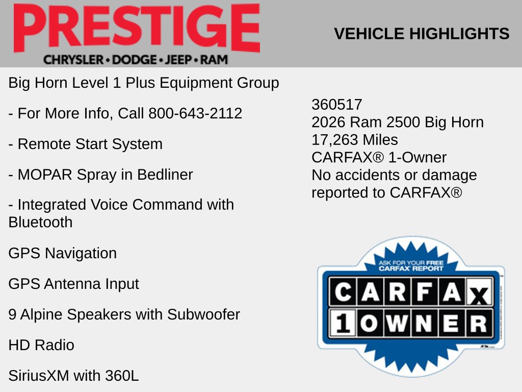 Used 2026 RAM 2500 Big Horn AWD/4WD image 12