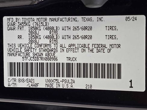 Certified 2024 Toyota Tundra Limited AWD/4WD image 32