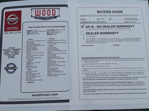 Used 2004 Chevrolet Monte Carlo SS w/ Dale Earnhardt Jr. Package image 10