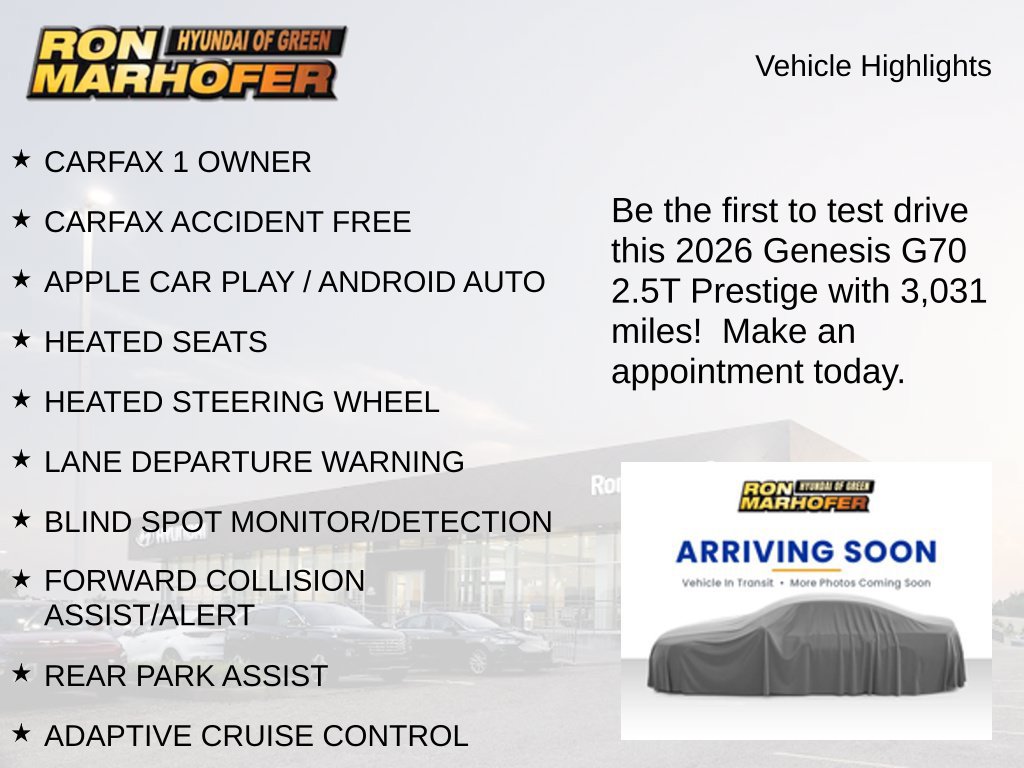 Used 2026 Genesis G70 2.5T Prestige AWD/4WD image 2