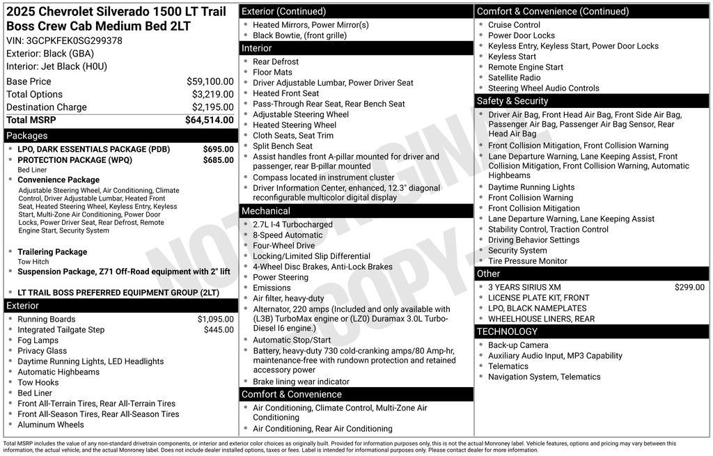 Used 2025 Chevrolet Silverado 1500 LT Trail Boss w/ LPO, Dark Essentials Package AWD/4WD image 25
