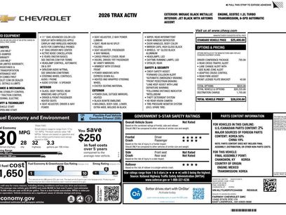 New 2026 Chevrolet Trax ACTIV w/ Driver Confidence Package