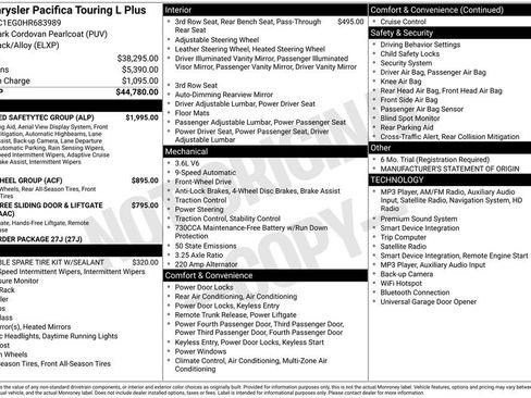Used 2017 Chrysler Pacifica Touring-L Plus w/ Advanced Safetytec Group FWD image 37