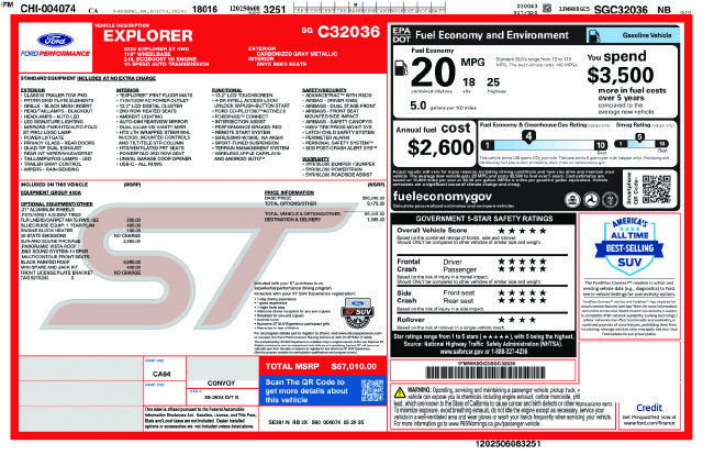 Certified 2025 Ford Explorer ST w/ Sun And Sound Package AWD/4WD image 37