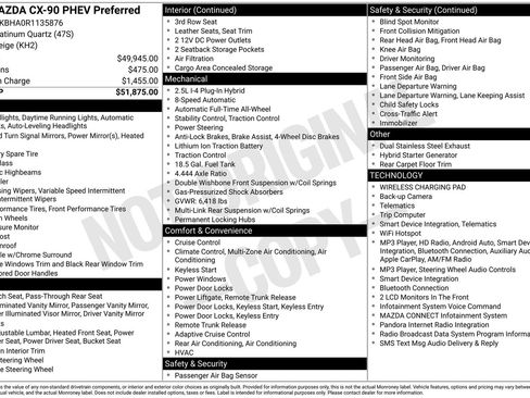 Certified 2024 MAZDA CX-90 Plug-In Hybrid w/ Preferred AWD/4WD image 25
