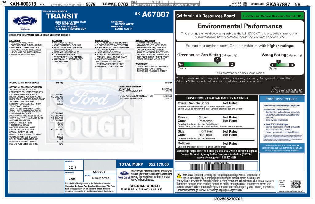 Used 2025 Ford Transit 250 Low Roof w/ Exterior Upgrade Package RWD image 23
