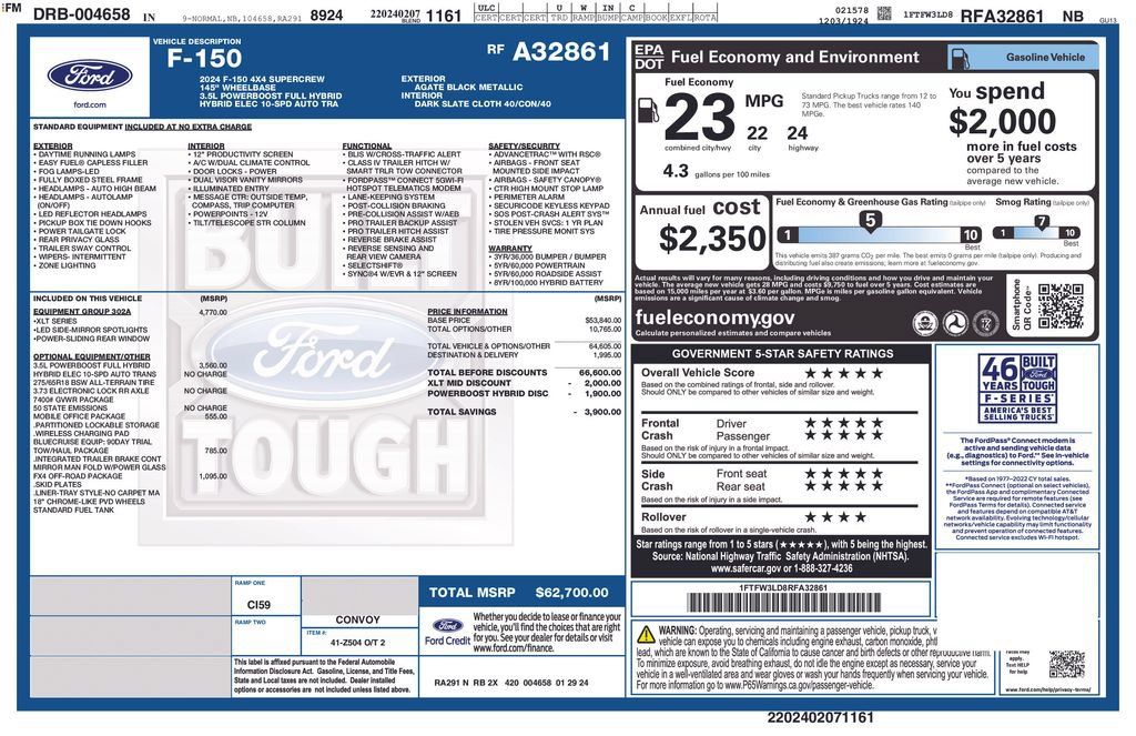Certified 2024 Ford F150 XLT w/ Equipment Group 302A MID AWD/4WD image 12