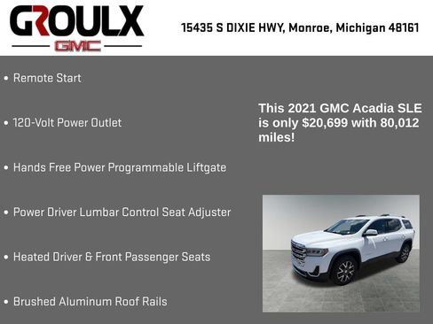 Used 2021 GMC Acadia SLE w/ Driver Convenience Package AWD/4WD image 15