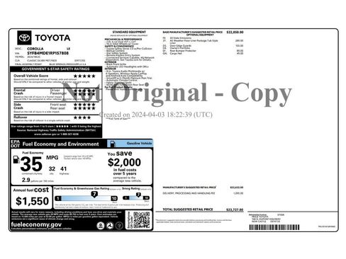 Used 2024 Toyota Corolla LE FWD image 6