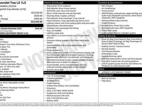 Certified 2020 Chevrolet Trax LS w/ Tint and Cruise Package AWD/4WD image 32