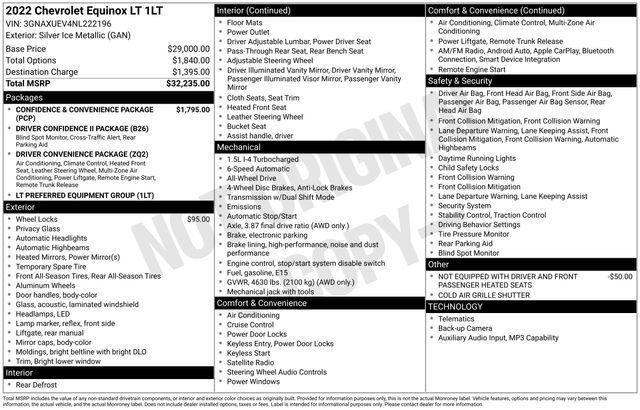 Used 2022 Chevrolet Equinox LT AWD/4WD image 3