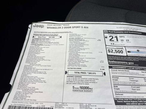 New 2025 Jeep Wrangler Sport image 8