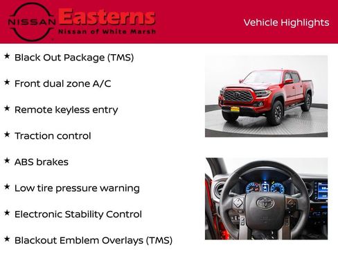 Used 2022 Toyota Tacoma TRD Off-Road w/ Black Out Package (TMS) image 16