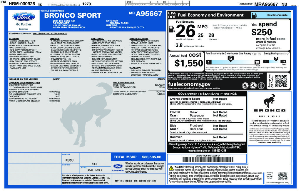 Used 2021 Ford Bronco Sport Big Bend AWD/4WD image 29