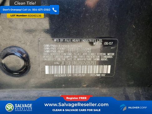 Used 2008 Subaru Impreza WRX Sedan w/ Sport Trim 2A AWD/4WD image 16