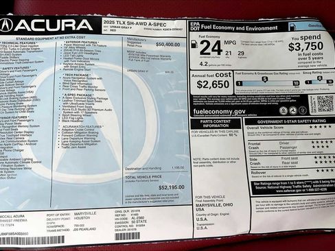 New 2025 Acura TLX w/A-Spec Package image 22