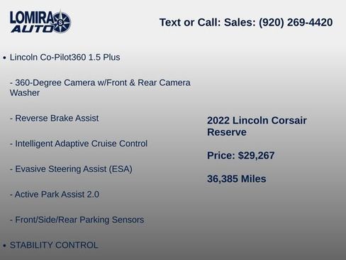 Used 2022 Lincoln Corsair Reserve AWD/4WD image 7