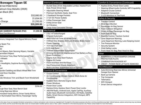 Certified 2023 Volkswagen Tiguan SE w/ Panoramic Sunroof Package AWD/4WD image 3