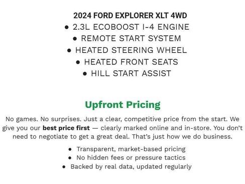 Certified 2024 Ford Explorer XLT w/ Equipment Group 202A AWD/4WD image 2