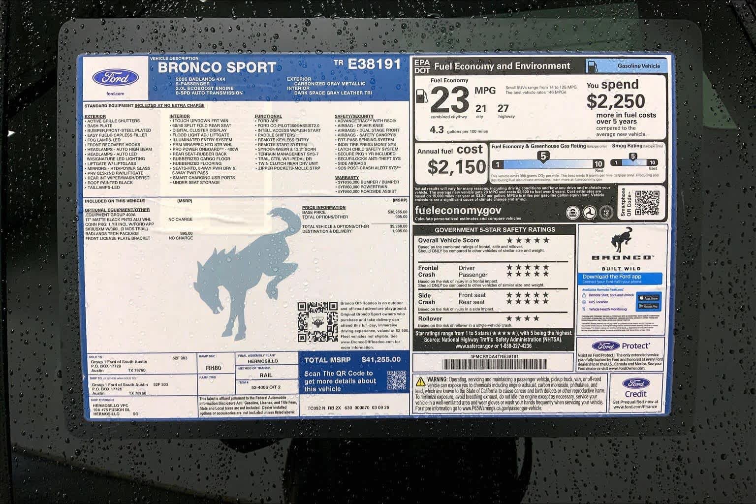 New 2026 Ford Bronco Sport Badlands w/ Badlands Tech Package AWD/4WD image 21