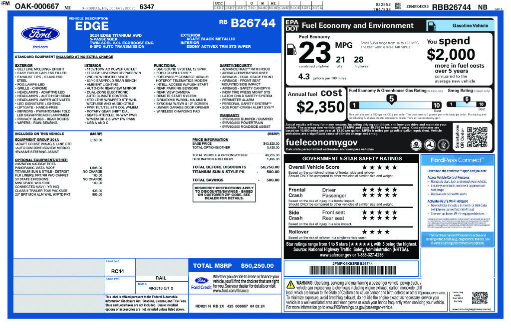 Used 2024 Ford Edge Titanium w/ Equipment Group 301A AWD/4WD image 2