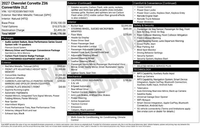 New 2027 Chevrolet Corvette Z06 RWD image 4