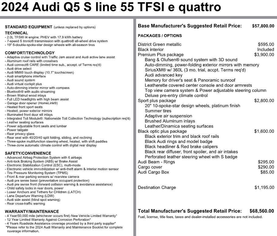 Used 2024 Audi Q5 e Premium Plus AWD/4WD image 3