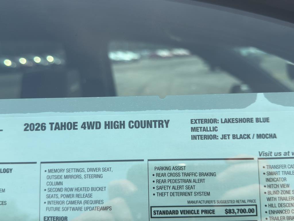 New 2026 Chevrolet Tahoe High Country AWD/4WD image 30