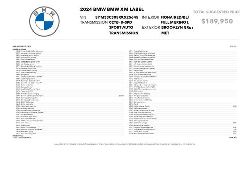 Used 2024 BMW XM Label Red image 92
