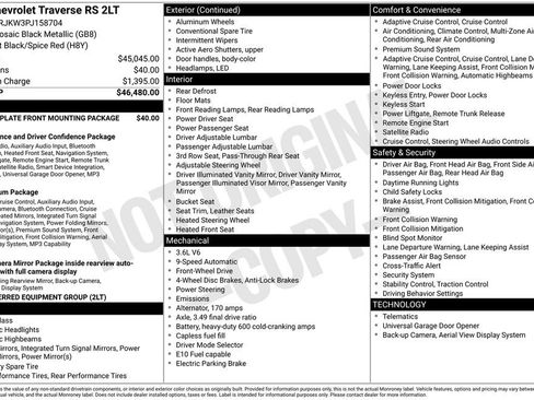 Used 2023 Chevrolet Traverse RS FWD image 1