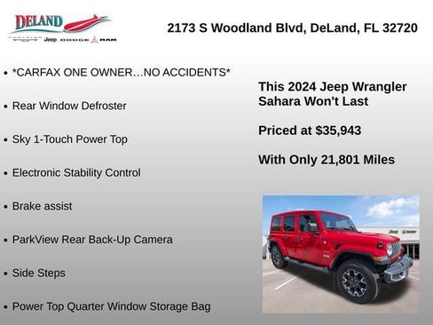 Used 2024 Jeep Wrangler Unlimited Sahara AWD/4WD image 6