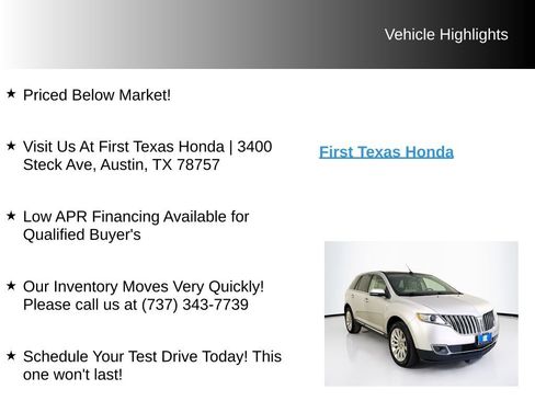 Used 2015 Lincoln MKX FWD w/ Equipment Group 102A image 9