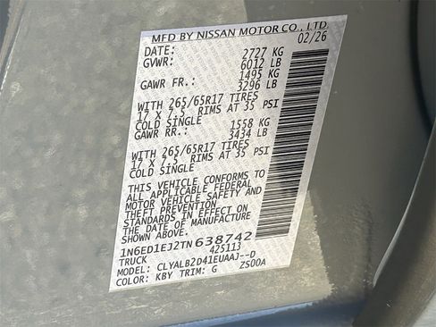 New 2026 Nissan Frontier SV image 34