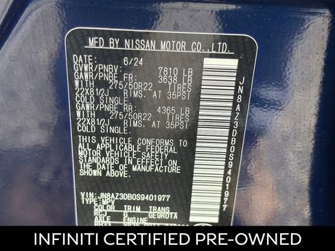 Certified 2025 INFINITI QX80 Sensory AWD/4WD image 29
