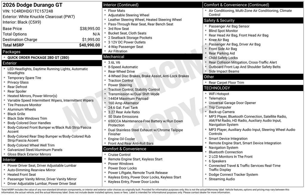 Used 2026 Dodge Durango GT RWD image 2