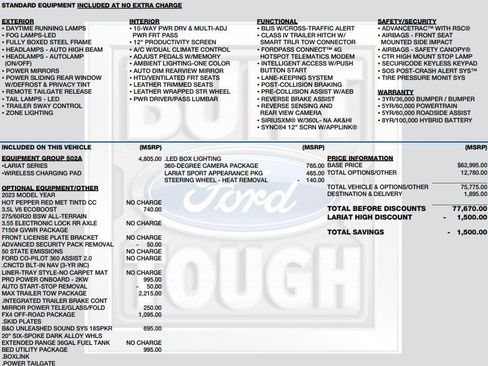 Used 2023 Ford F150 Lariat w/ Equipment Group 502A High image 2